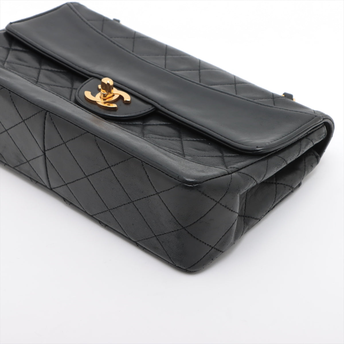 Chanel CC Logo Matelasse Lambskin Single Flap Double Chain Bag Black * PREORDER *
