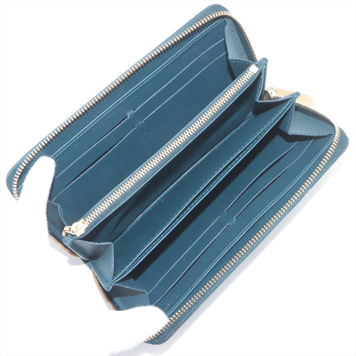 Louis Vuitton Monogram Vernis Zippy Wallet Bleu Nuit