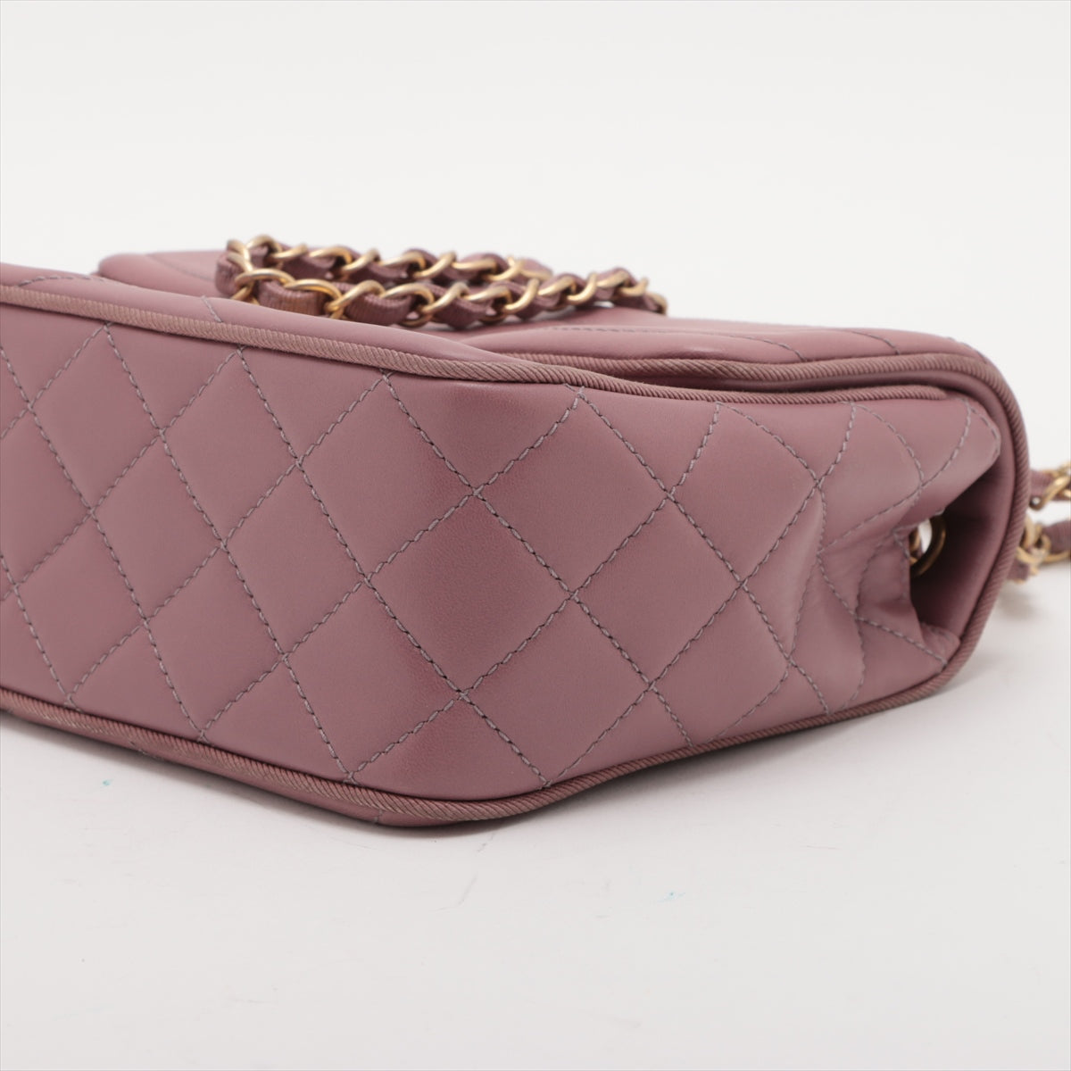 Chanel CC Logo Scallop Lambskin Single Flap Double Chain Bag Old Rose * PREORDER *