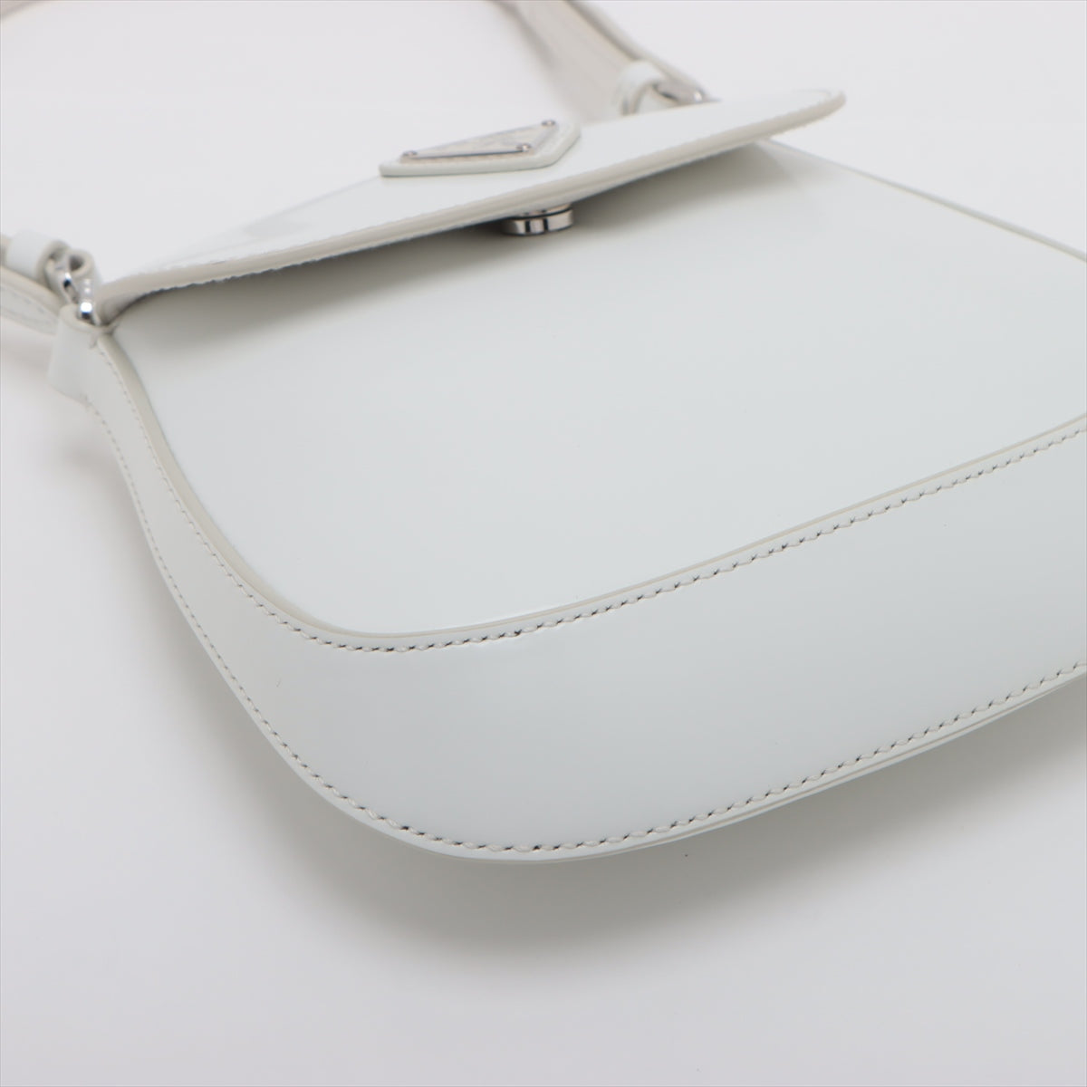 Best Seller Prada Cleo Brushed Leather Shoulder Bag White