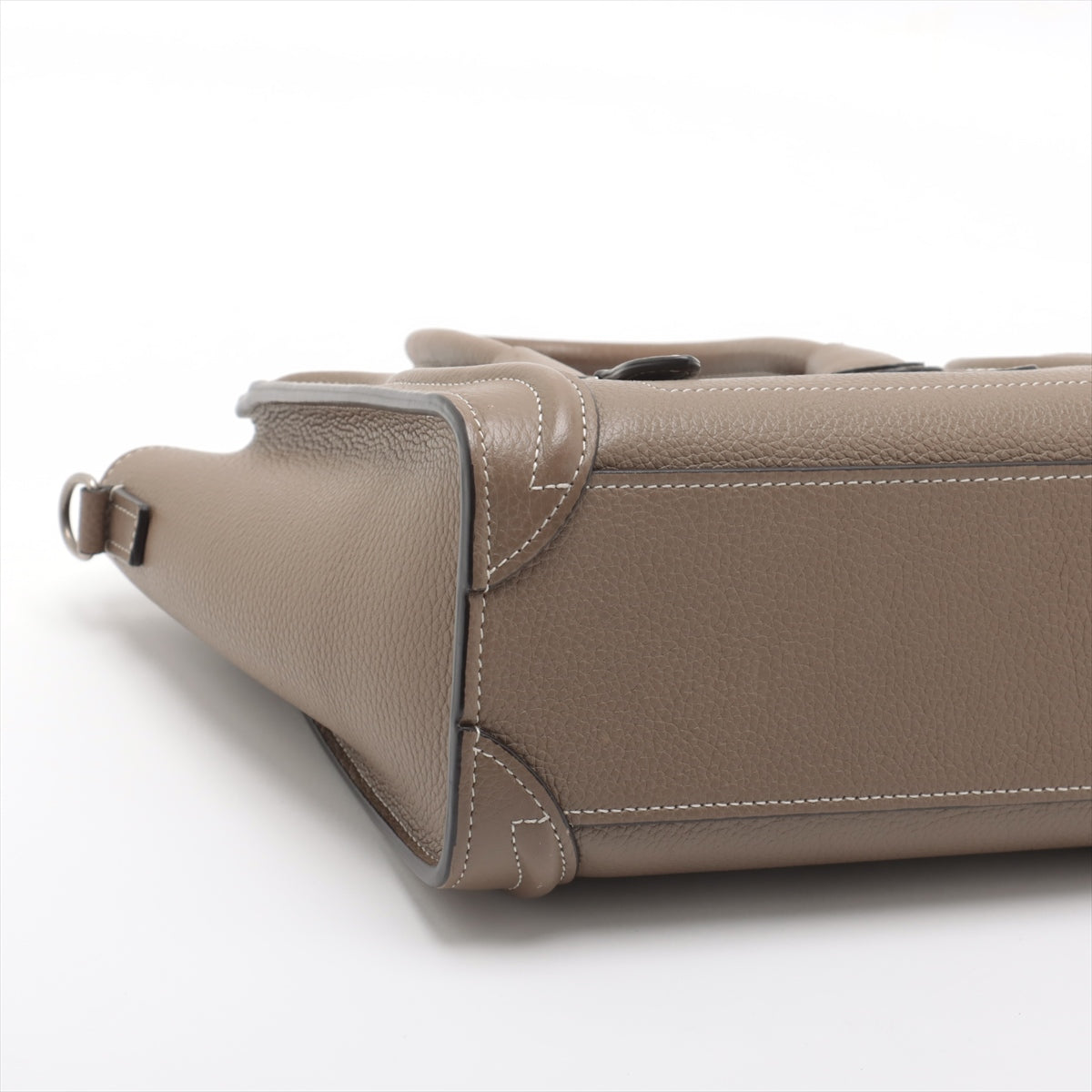 Branded Celine Luggage Nano Shopper Leather Handbag Greige