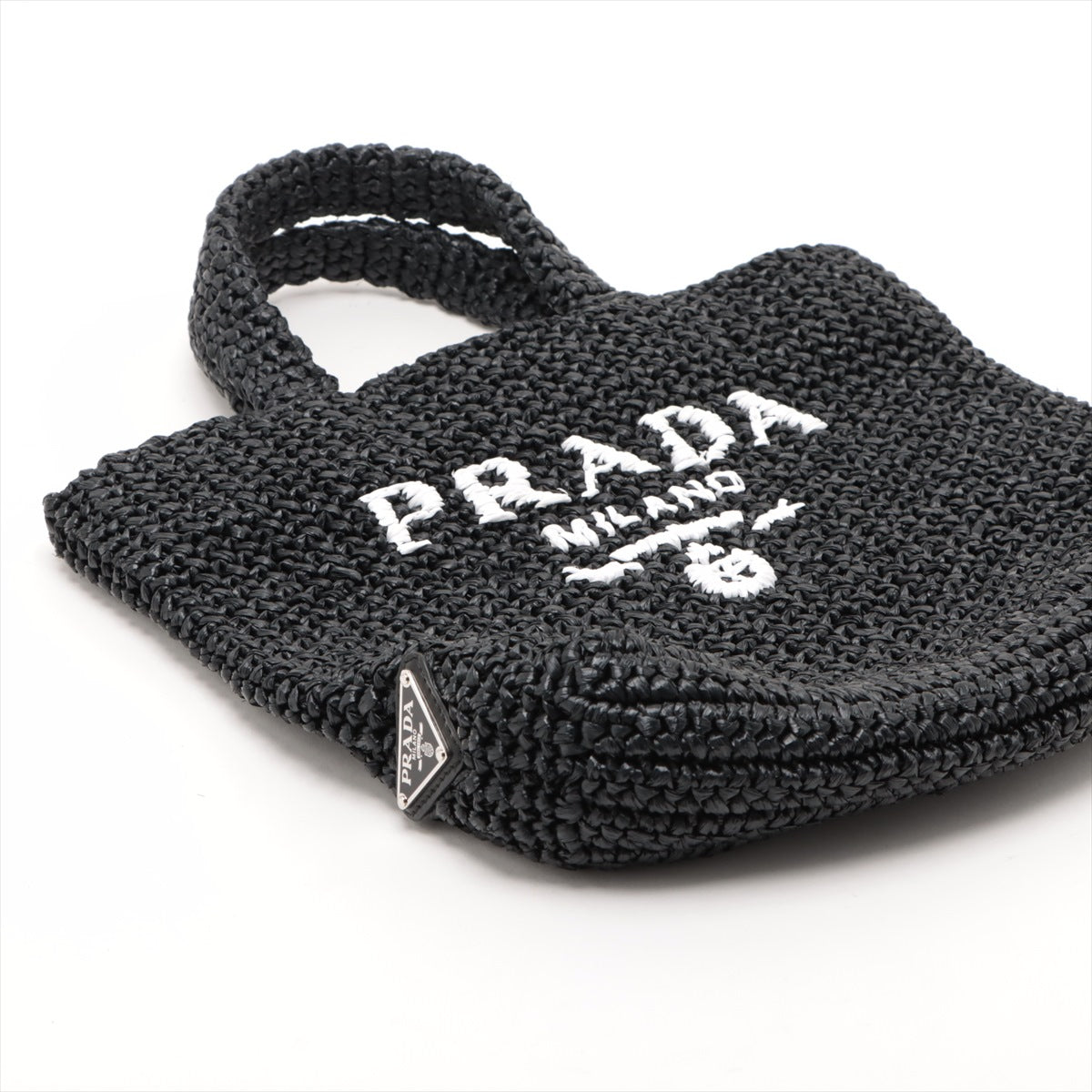 Prada Raffia Crochet Handbag Black * PREORDER *