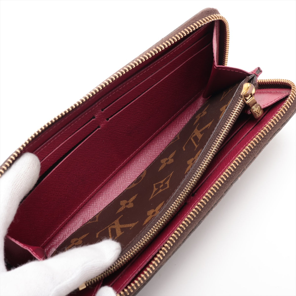 Louis Vuitton Monogram Clemence Long Wallet Fuchsia