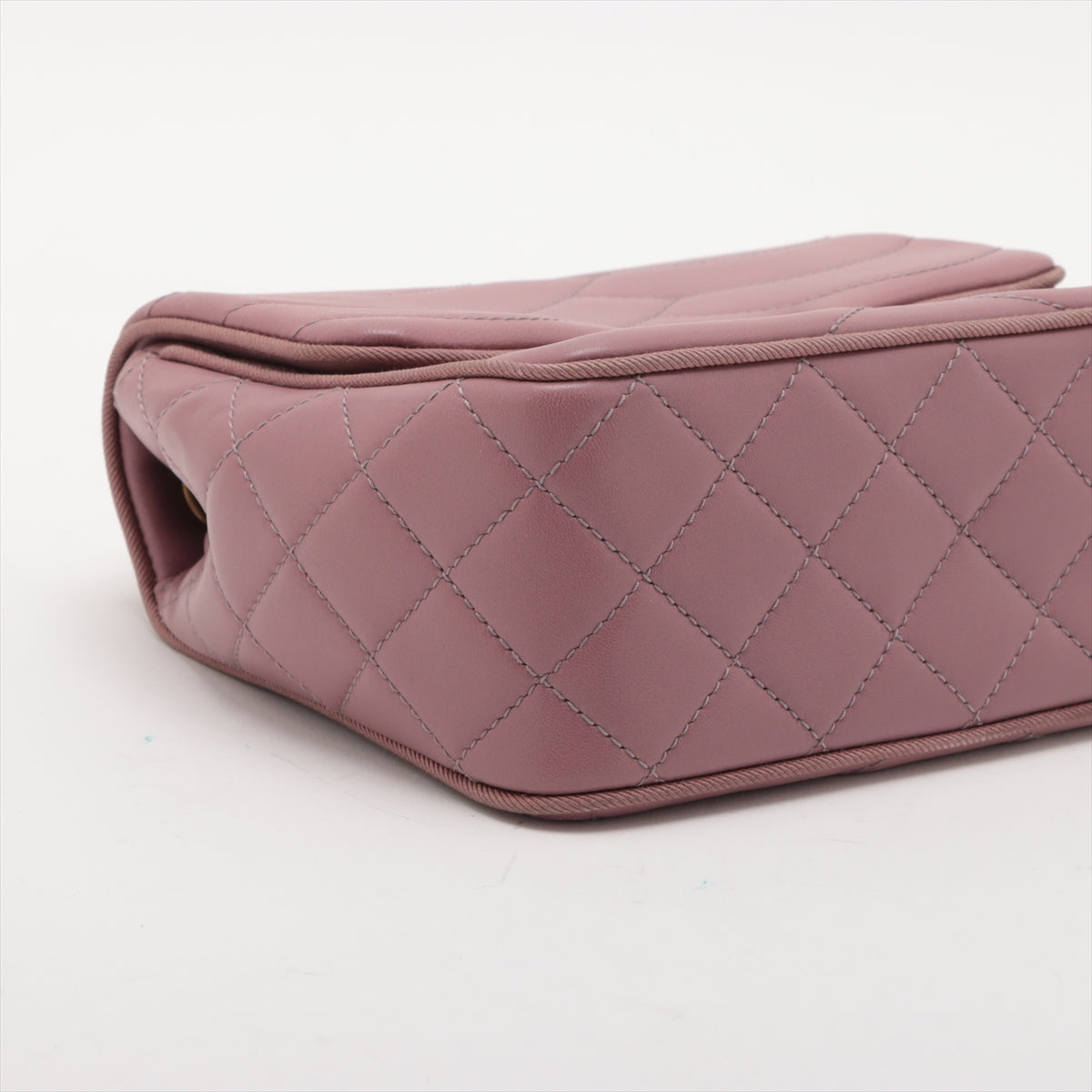 Chanel CC Logo Scallop Lambskin Single Flap Double Chain Bag Old Rose * PREORDER *