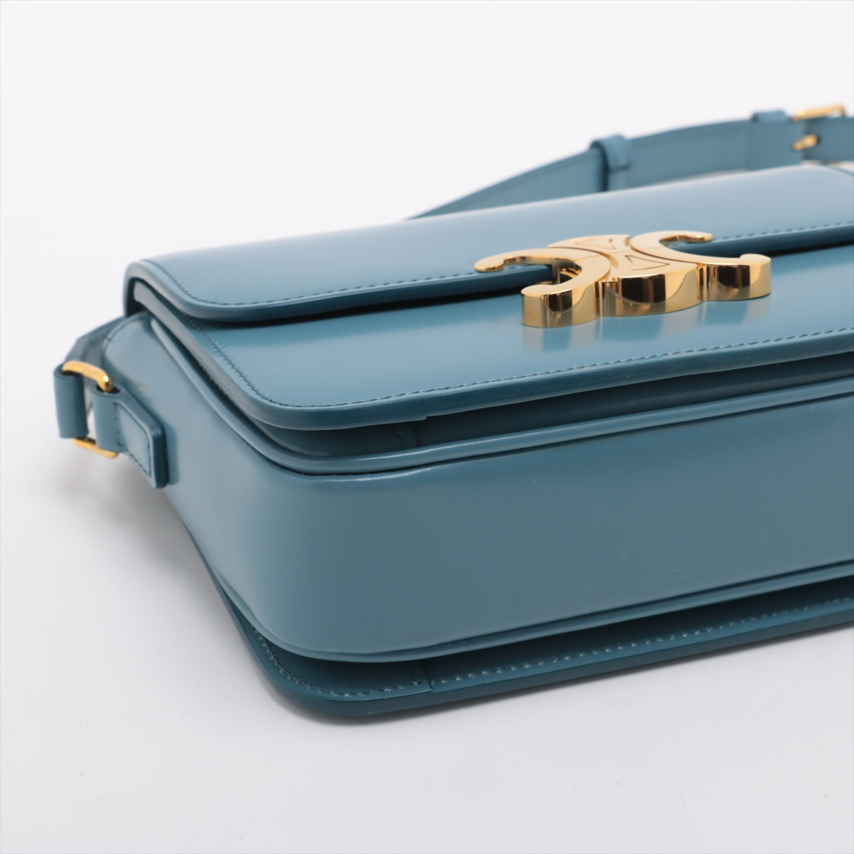 Best Seller Celine Teen Triomphe Leather Shoulder Bag Blue