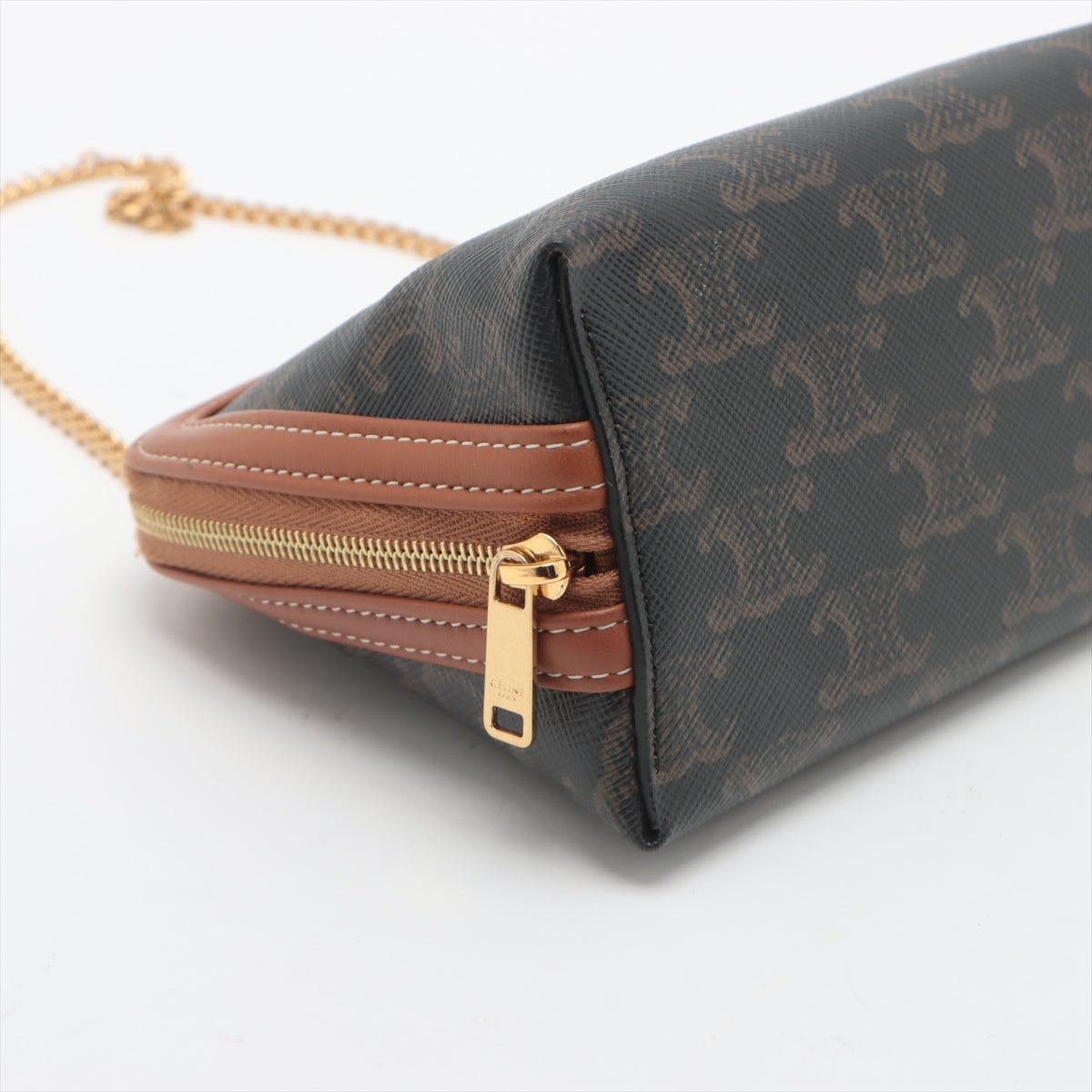 Celine Triomphe Chain Shoulder Bag Black x Brown * PREORDER *