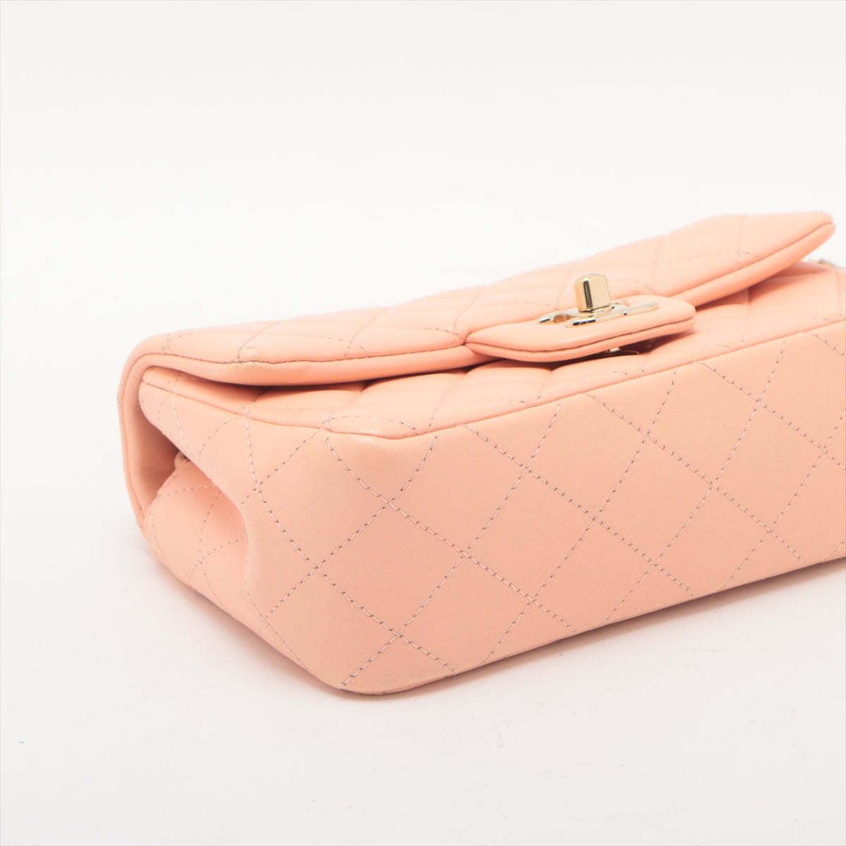 Chanel CC Logo Mini Matelasse 20 Lambskin Single Flap Single Chain Bag Salmon Peach * PREORDER *