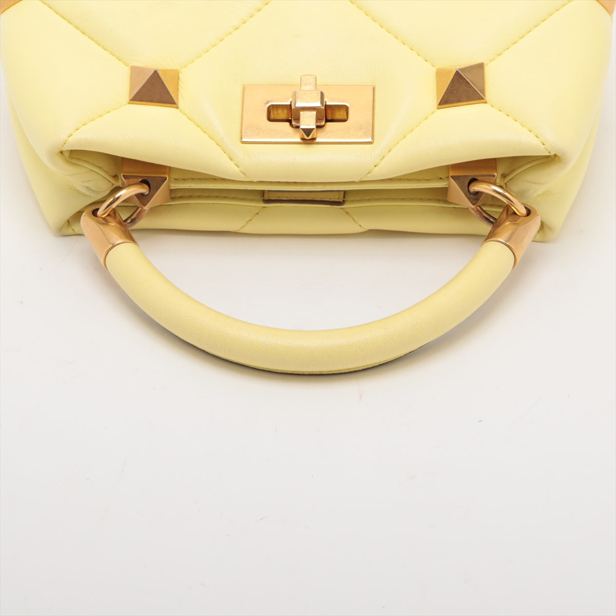 Valentino Garavani Roman Stud Leather Shoulder Bag Yellow * PREORDER *