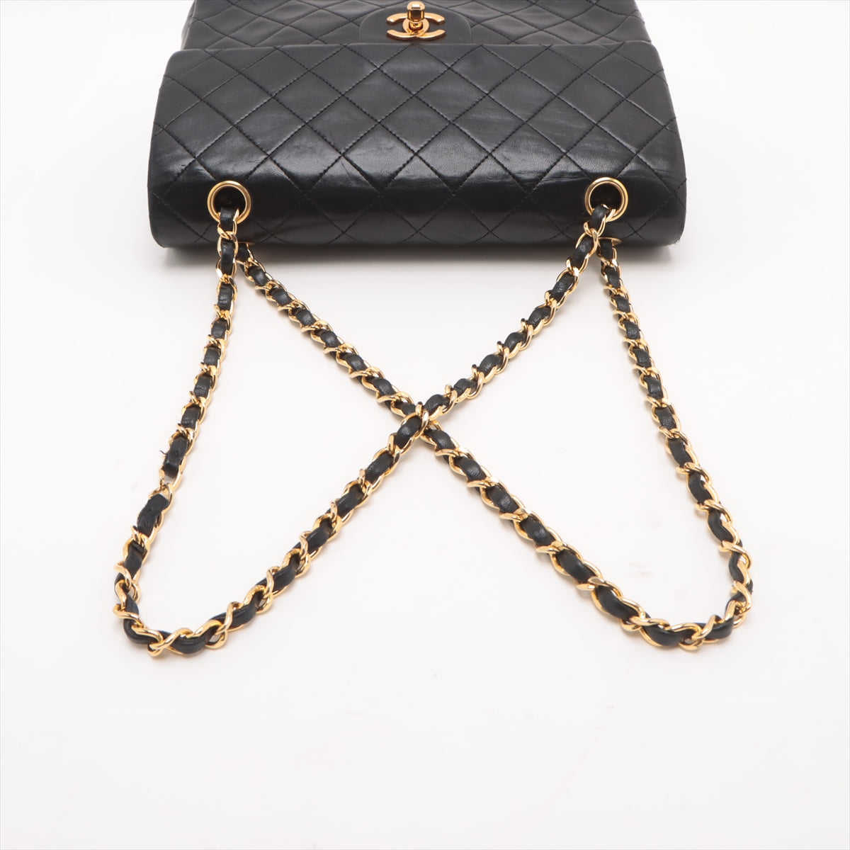 Chanel CC Logo Matelasse Lambskin Double Flap Double Chain Bag Black * PREORDER *