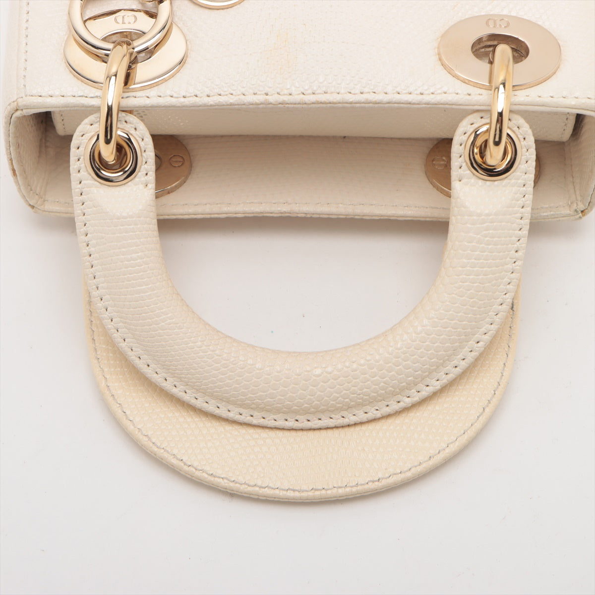 Christian Dior Lady Dior Mini Lizard Two-Way Handbag Ivory * PREORDER *