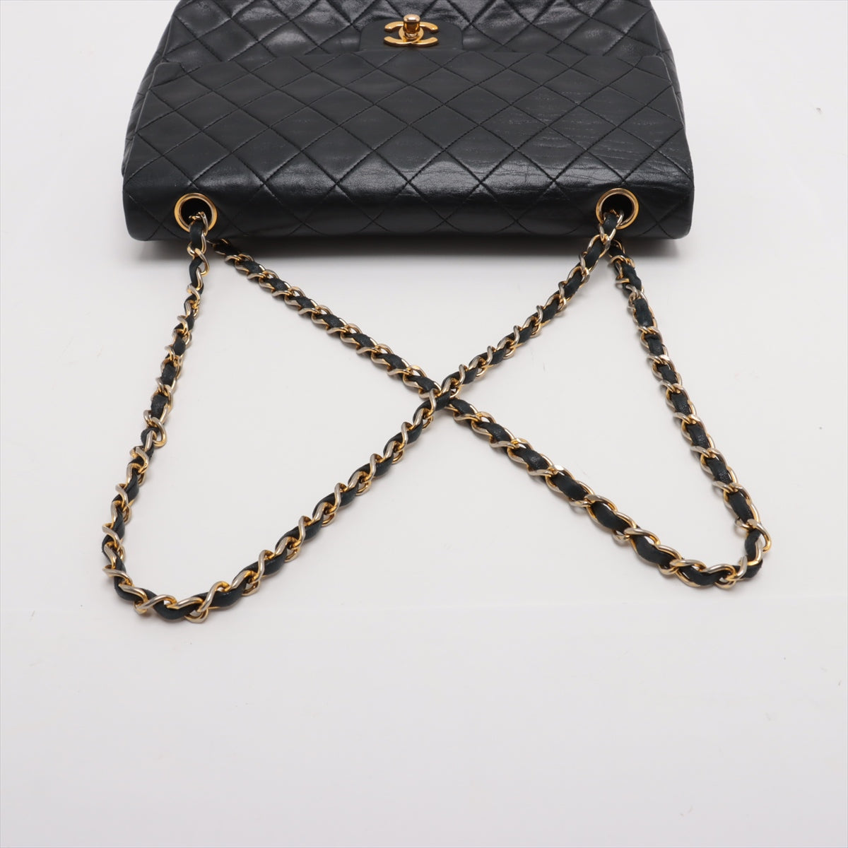 Chanel CC Logo Matelasse Lambskin Single Flap Double Chain Bag Black * PREORDER *