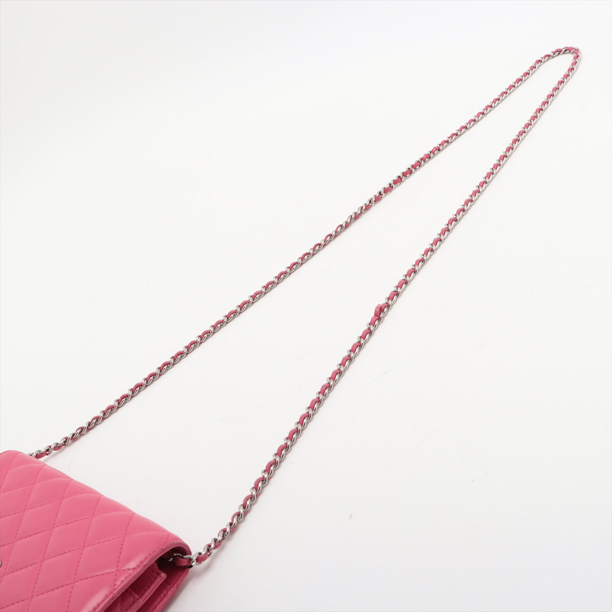Top Buy Second Hand Chanel CC Logo Matelasse Lambskin Chain Wallet Bag Pink