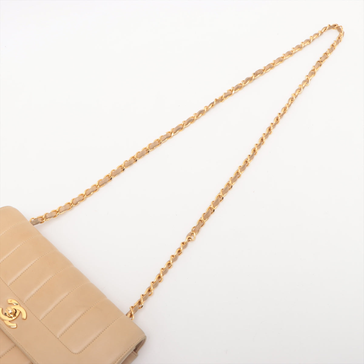 Chanel CC Logo Mademoiselle Lambskin Single Flap Single Chain Bag Beige * PREORDER *