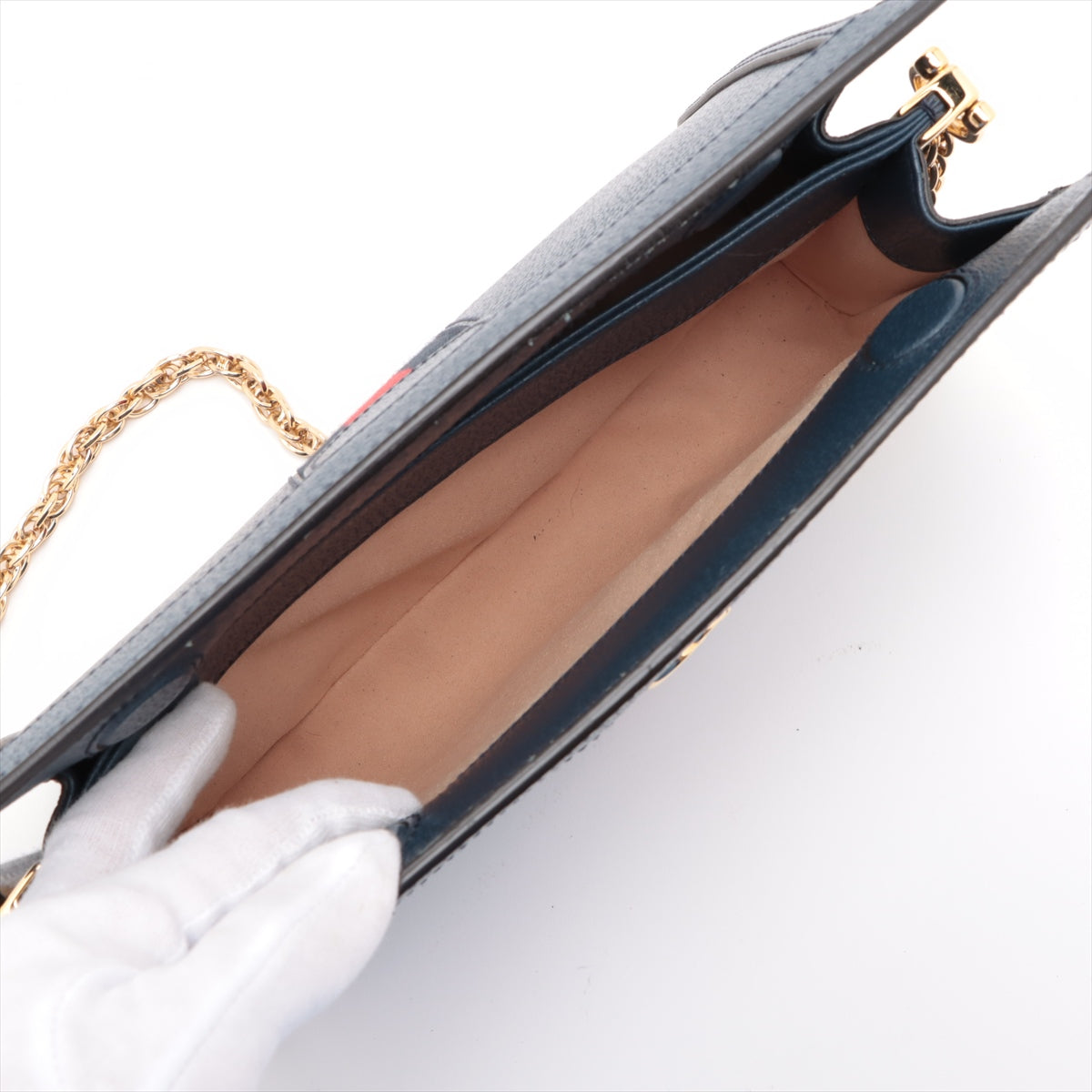 Gucci GG Logo Ophidia Chain Shoulder Bag Navy Blue * PREORDER *