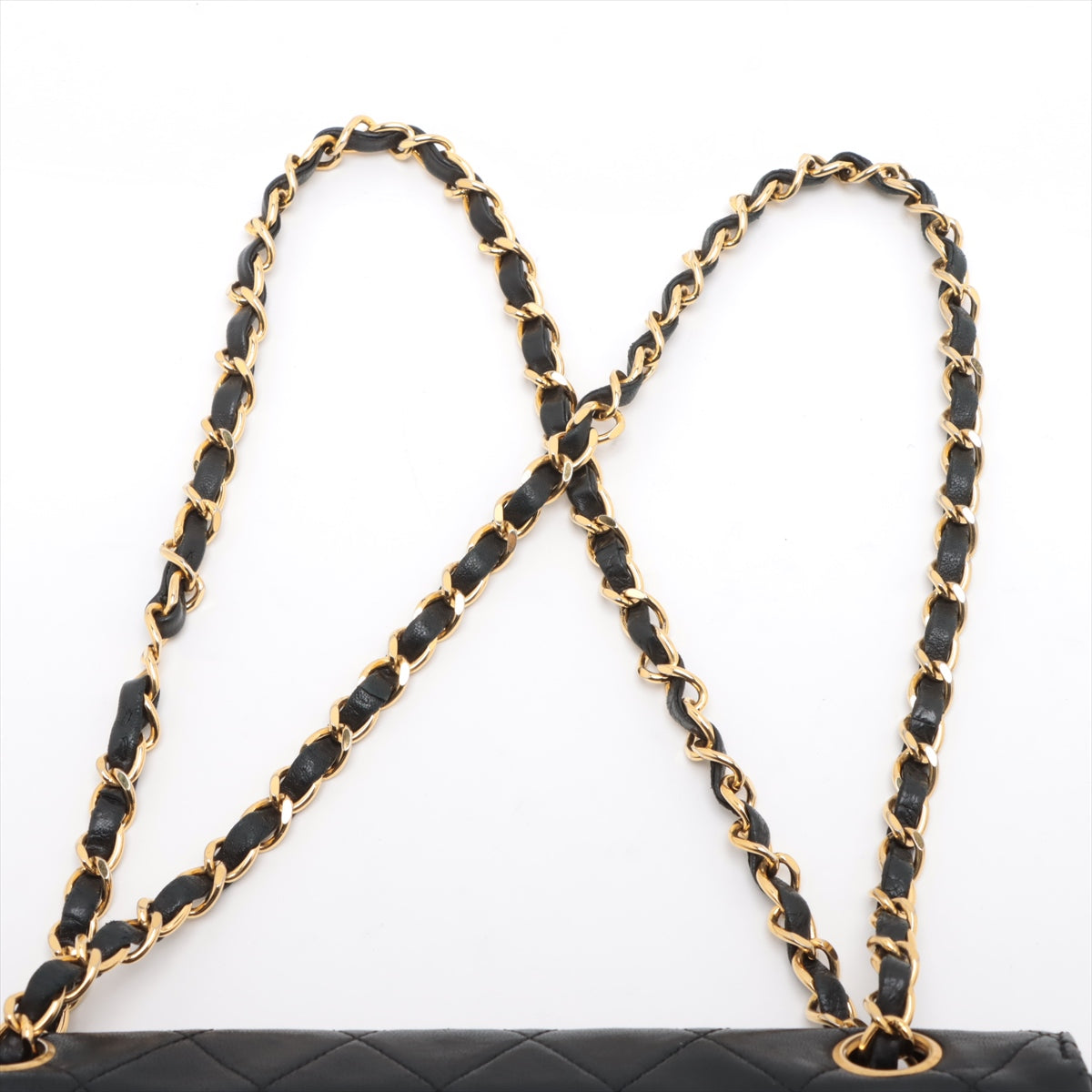 Chanel CC Logo Matelasse Lambskin Single Flap Double Chain Bag Black * PREORDER *