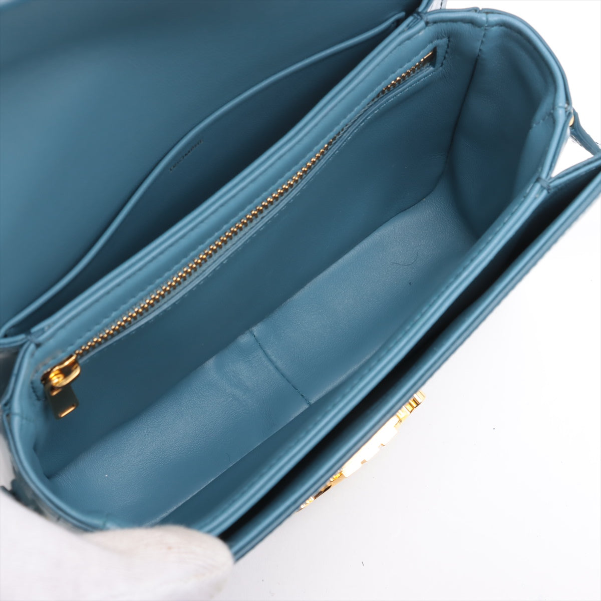 Branded Celine Teen Triomphe Leather Shoulder Bag Blue