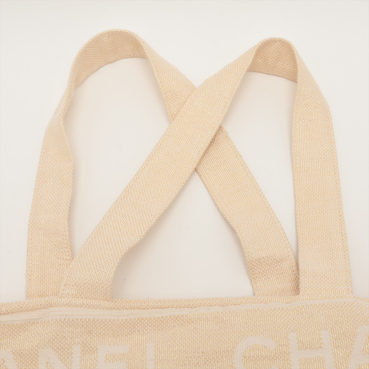 Chanel Logo Cotton Fringe Tote Bag Ivory
