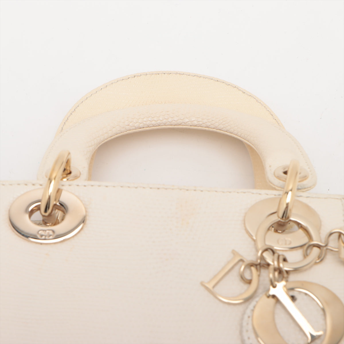 Christian Dior Lady Dior Mini Lizard Two-Way Handbag Ivory * PREORDER *