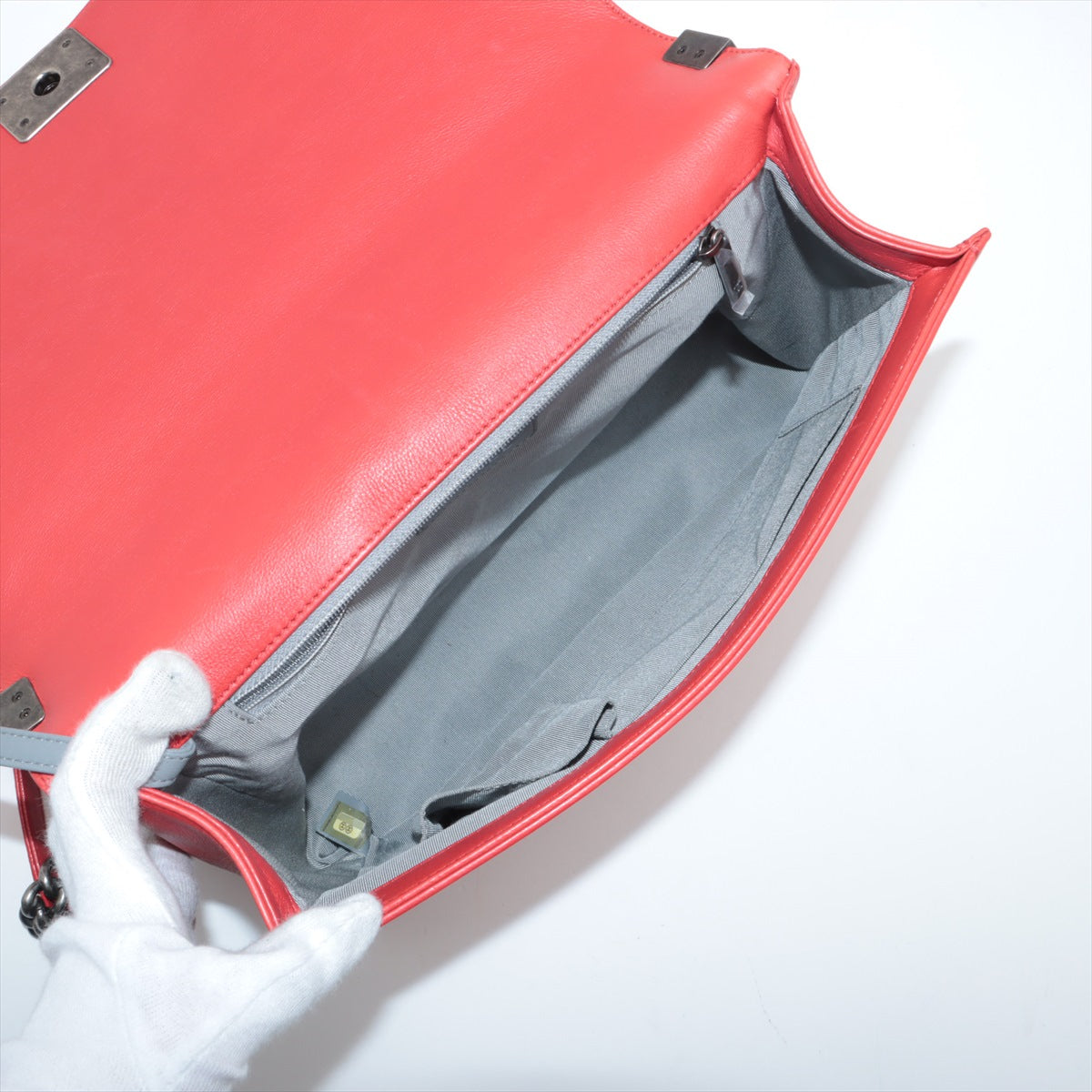 Branded Chanel Boy Large Matelasse Lambskin Chain Shoulder Bag Red