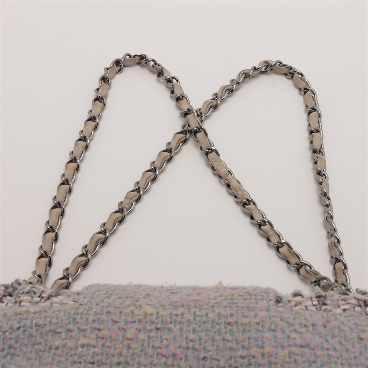 Chanel CC Logo Tweed Chain Shoulder Bag Gray * PREORDER *