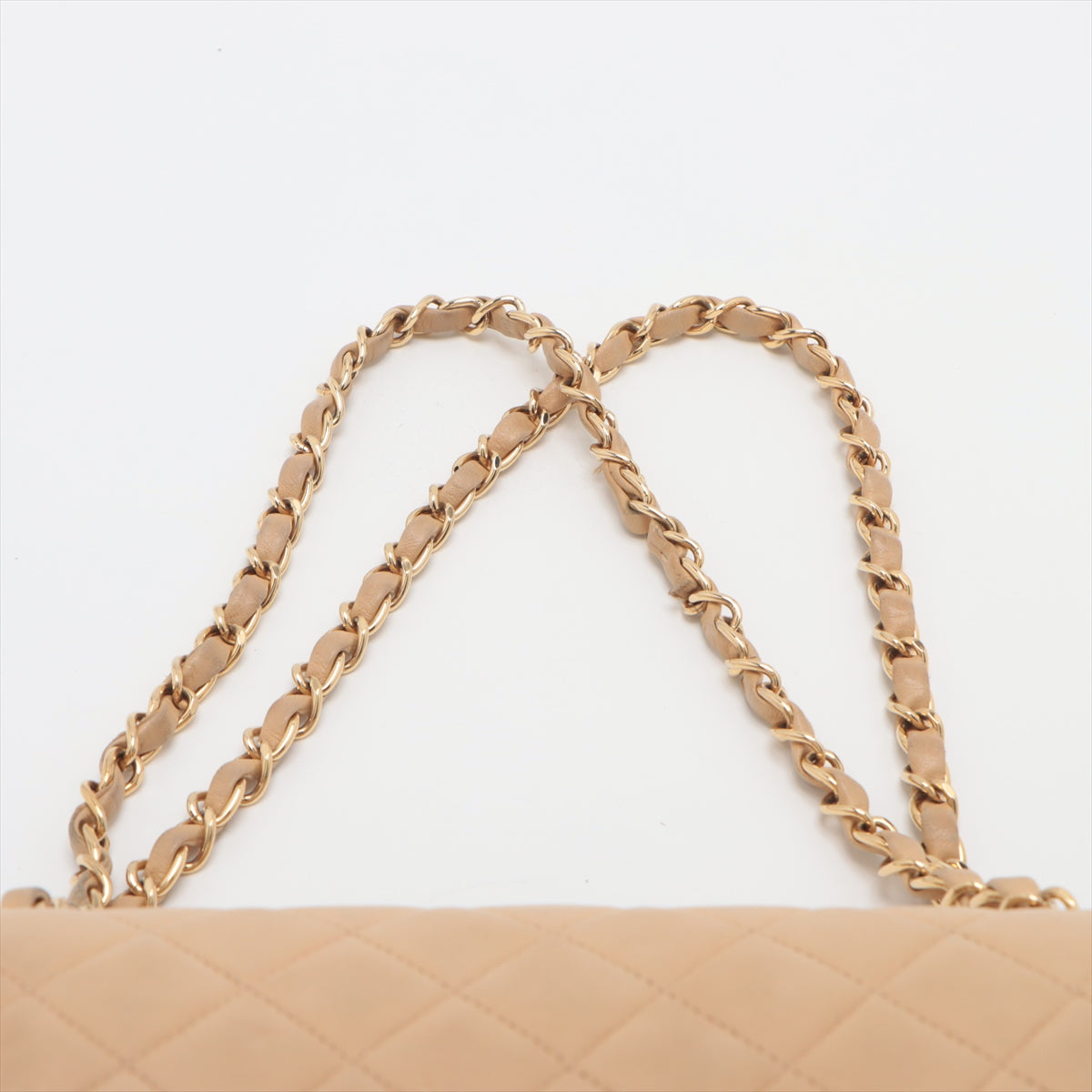 Chanel CC Logo Matelasse 25 Lambskin Double Flap Double Chain Bag Beige * PREORDER *