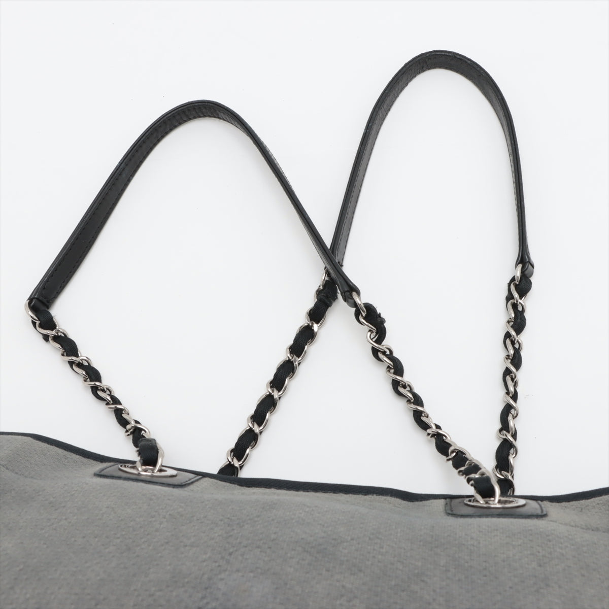 Chanel Deauville MM Canvas Chain Tote Bag Gray * PREORDER *