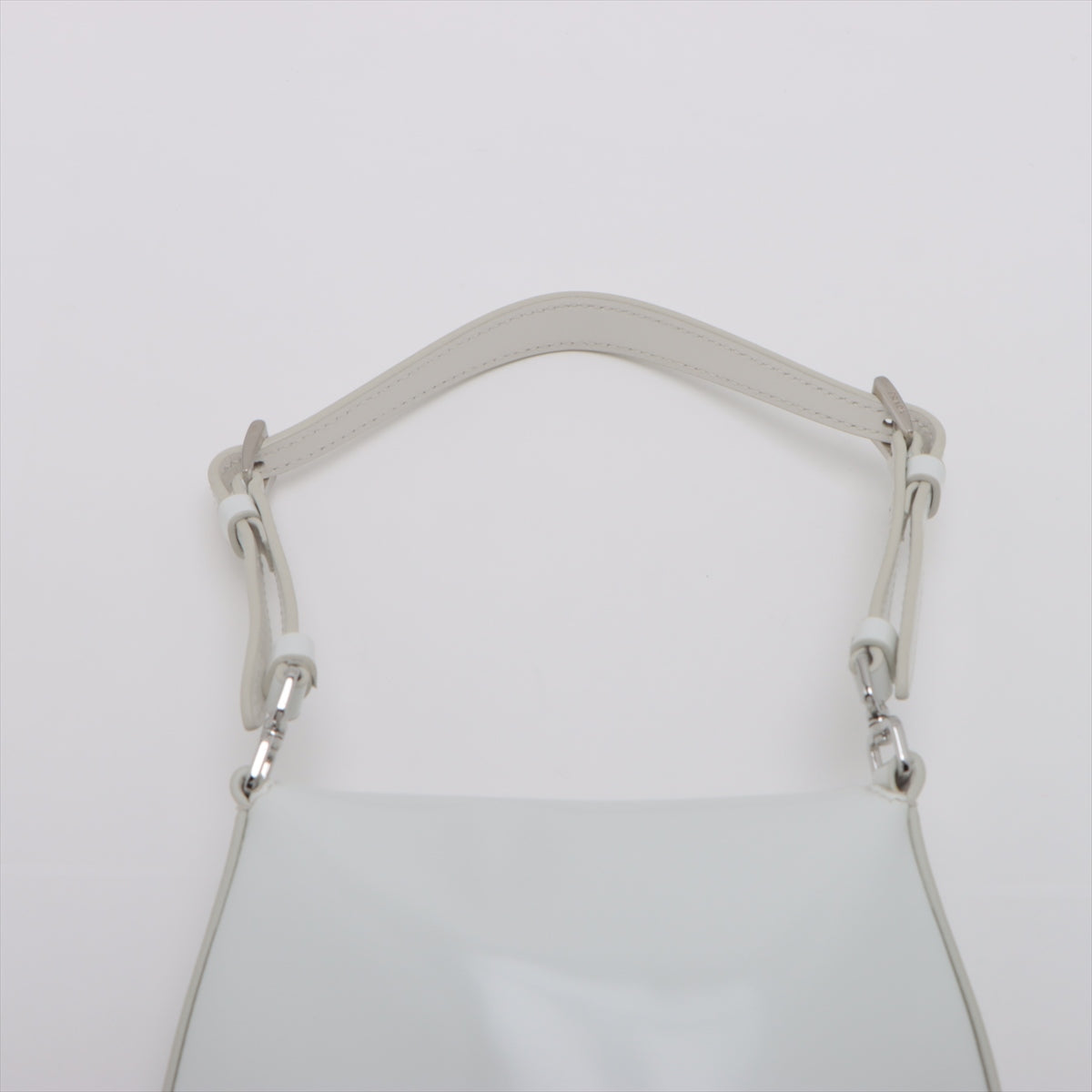 Branded Prada Cleo Brushed Leather Shoulder Bag White