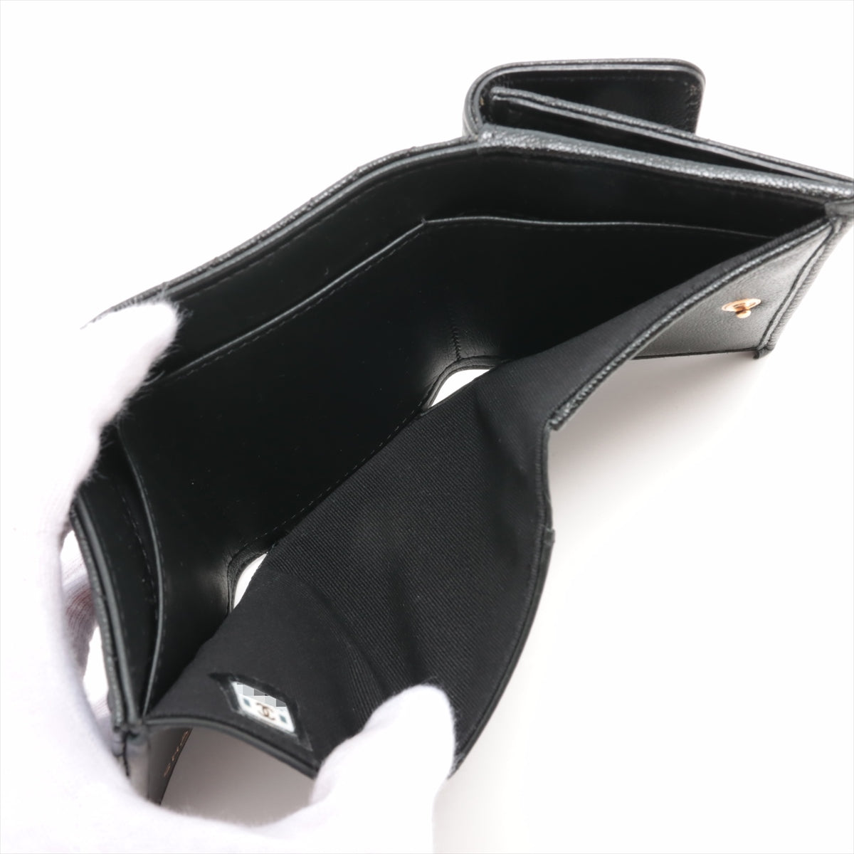 Chanel Boy Chanel Caviar Skin Compact Wallet Black * PREORDER *