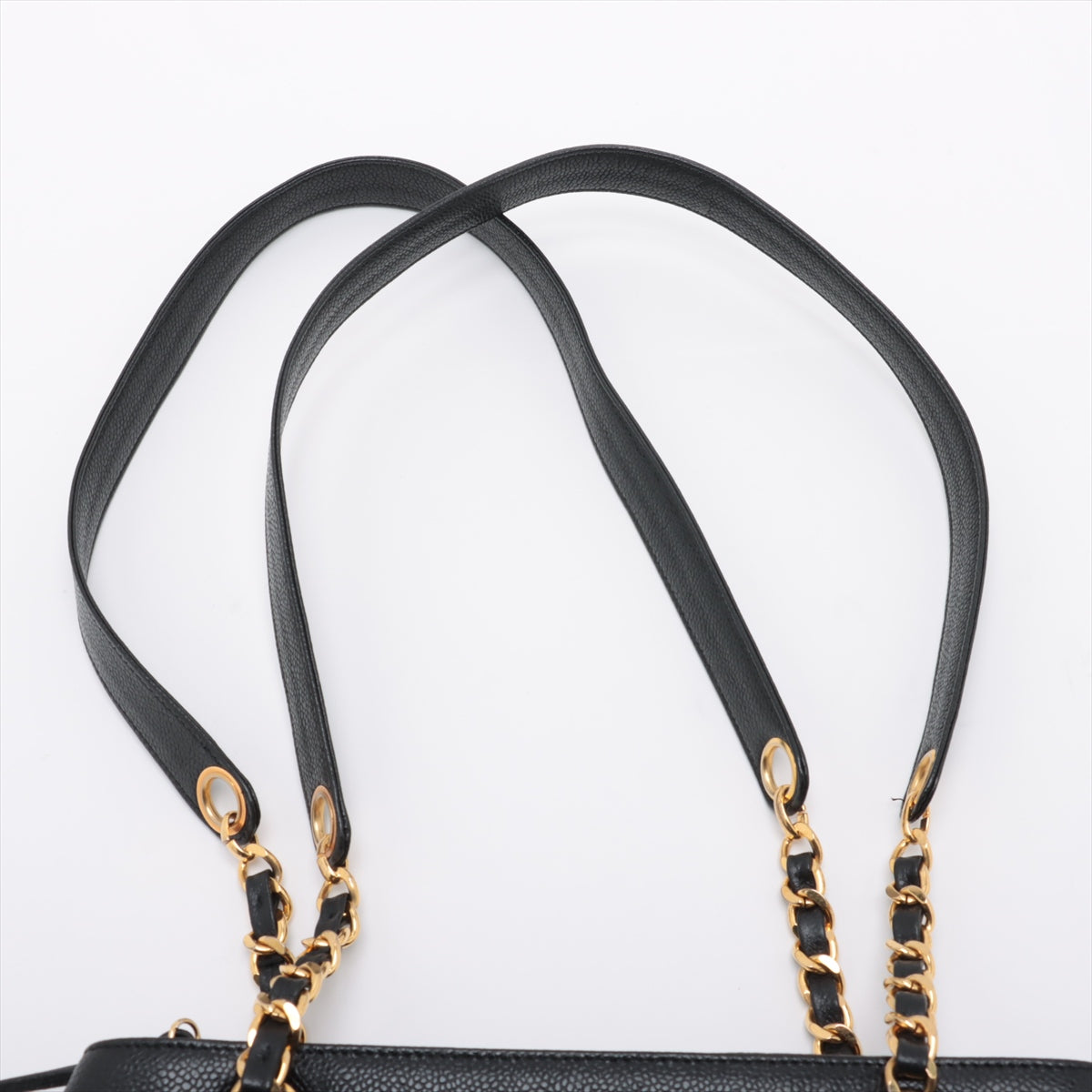 Chanel Vintage CC Logo Caviar Skin Pocket Chain Shoulder Tote Bag Black * PERORDER *