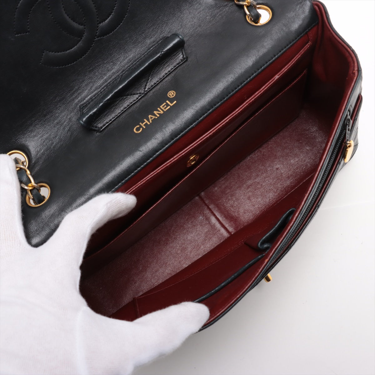 Chanel CC Logo Matelasse Lambskin Single Flap Double Chain Bag Black * PREORDER *
