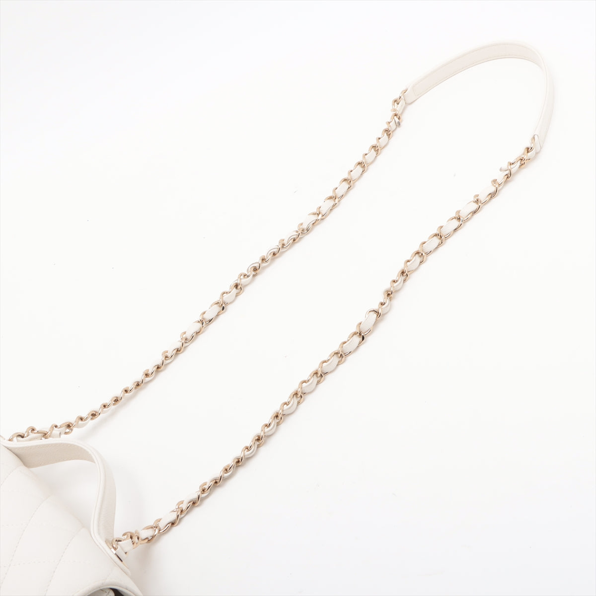 Chanel CC Logo Business Affinity Medium Matelasse Caviar Skin Chain Shoulder Bag White * PREORDER *