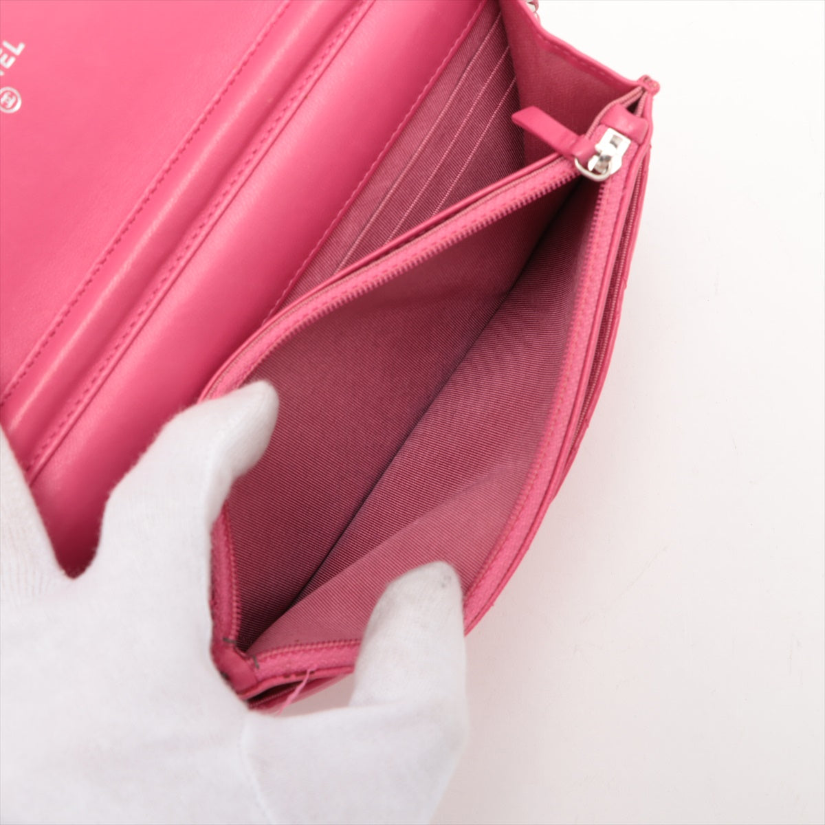 Top rated Buy Second Hand Chanel CC Logo Matelasse Lambskin Chain Wallet Bag Pink