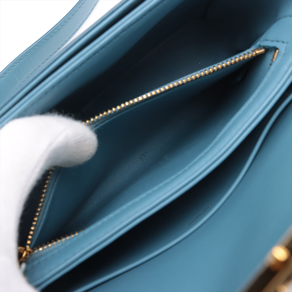 Designer Celine Teen Triomphe Leather Shoulder Bag Blue