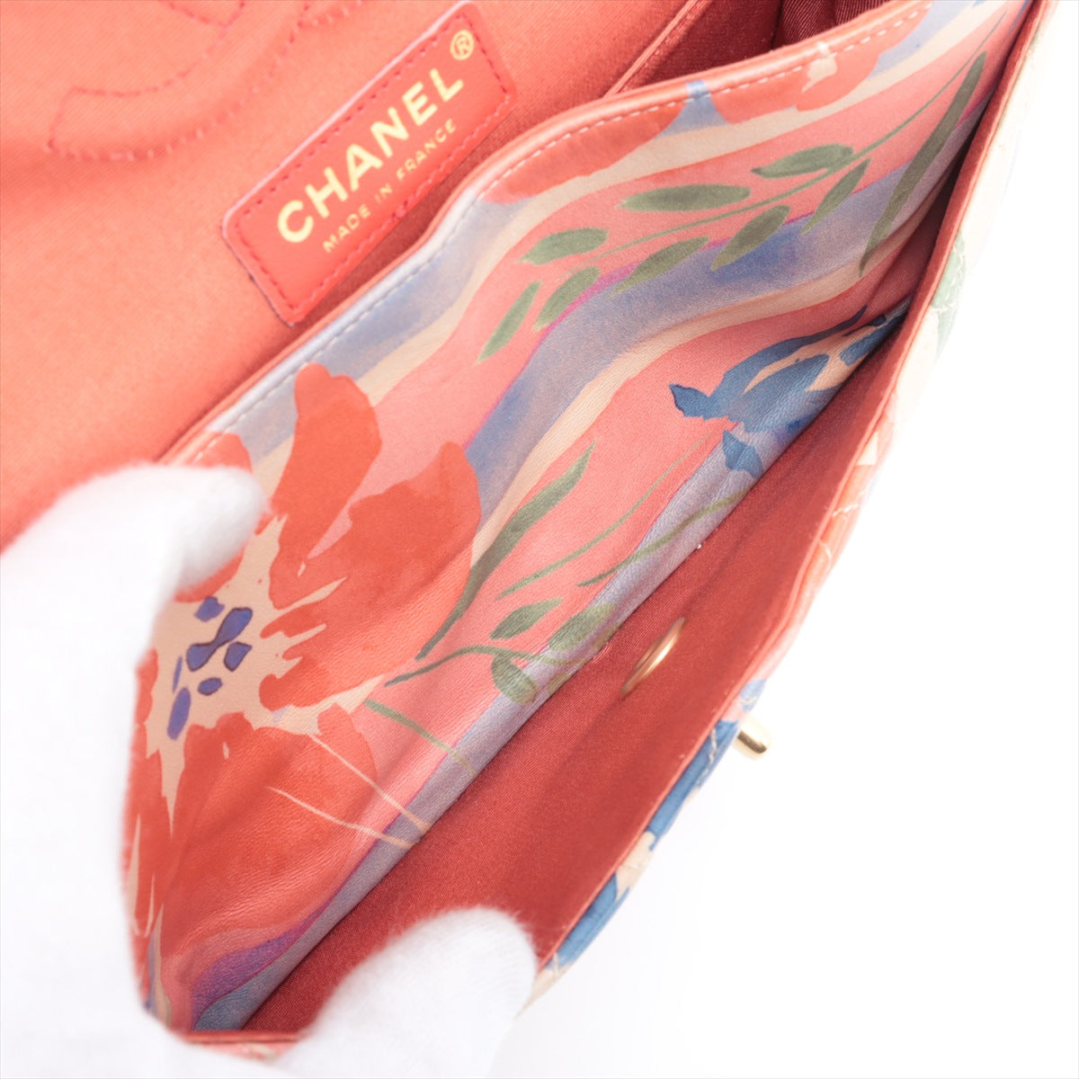 Chanel CC Logo Multicolor Watercolor Floral Matelasse Lambskin Double Flap Double Chain Bag Pink * PREORDER *