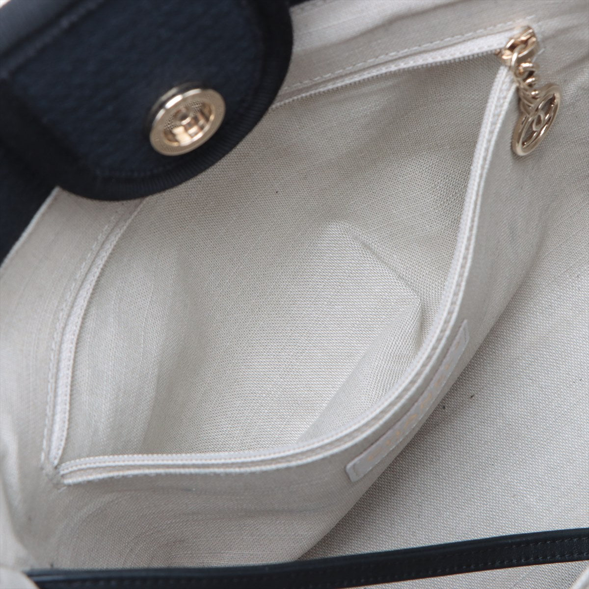 Chanel Deauville MM Canvas Chain Two-Way Tote Bag Navy Blue * PREORDER *
