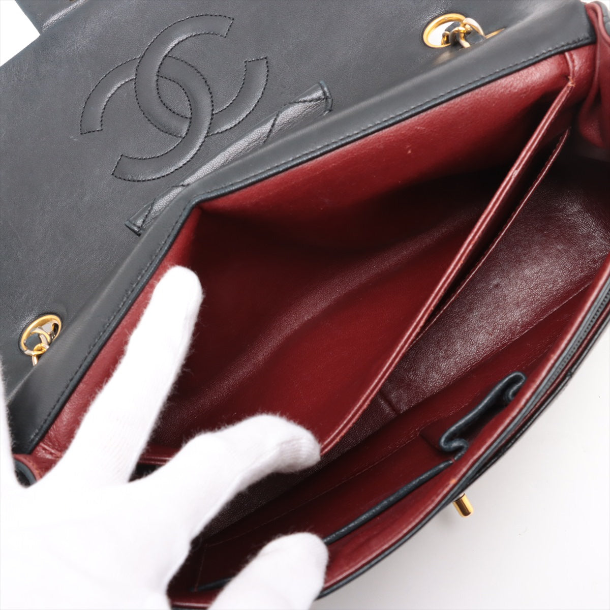 Chanel CC Logo Matelasse Lambskin Single Flap Double Chain Bag Black * PREORDER *