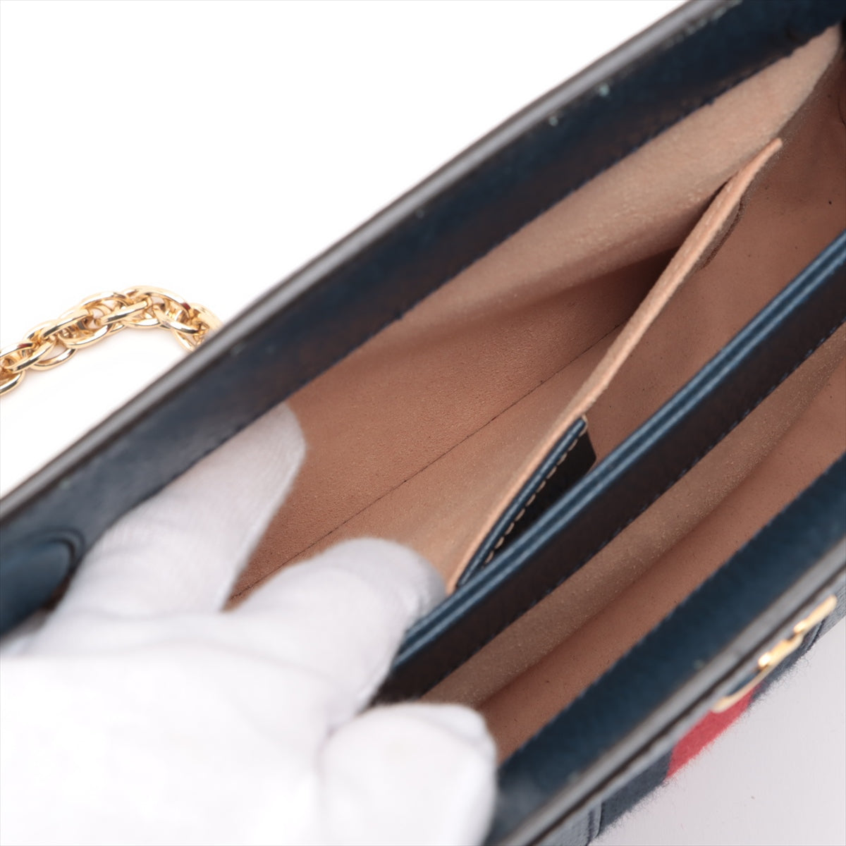 Gucci GG Logo Ophidia Chain Shoulder Bag Navy Blue * PREORDER *