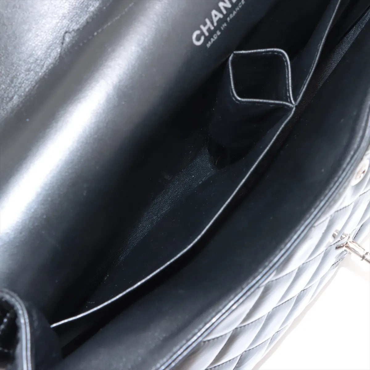Chanel CC Logo Dekamatrasse 34 Maxi Patent Leather Double Flap Double Chain Bag Black * PREORDER *