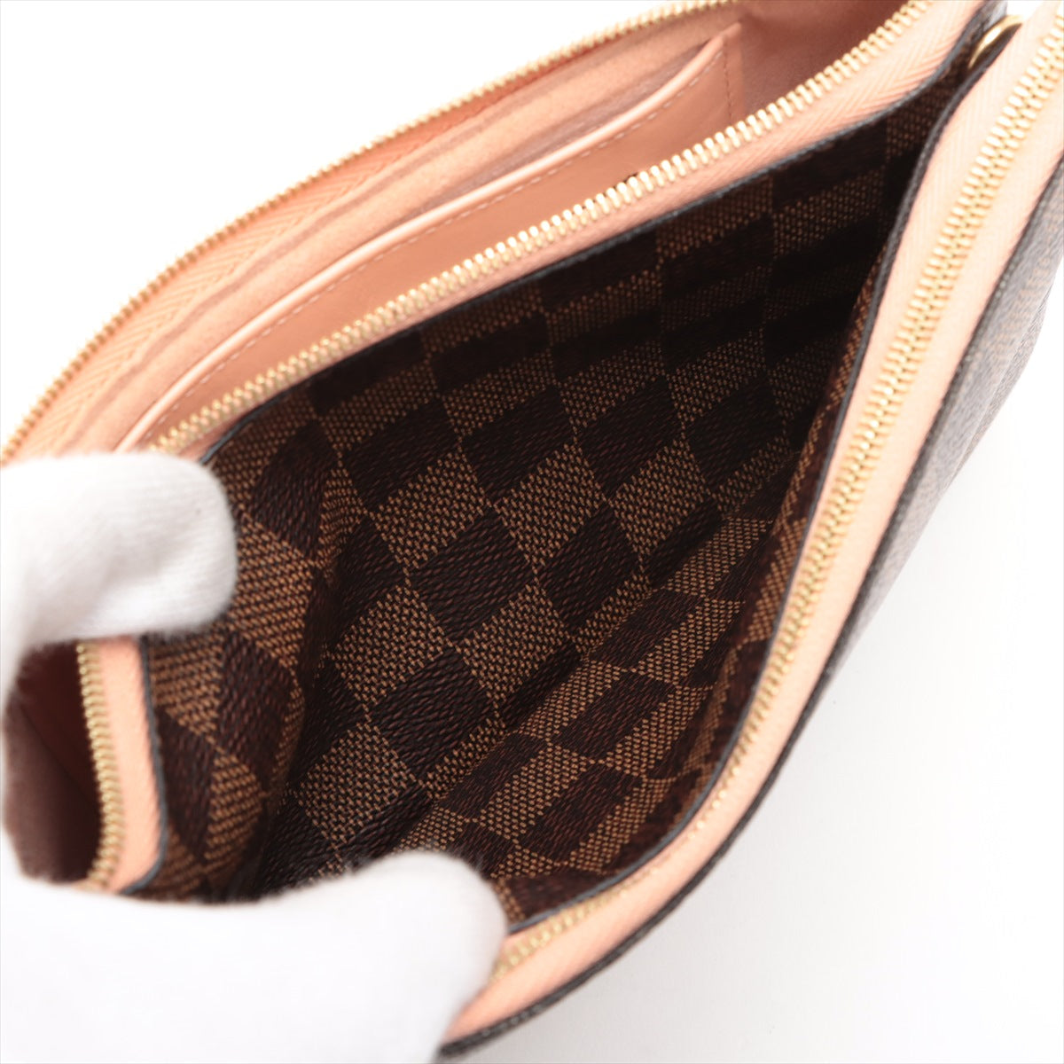 Louis Vuitton LV Logo Damier Double Zip Pochette Bag * PREORDER *