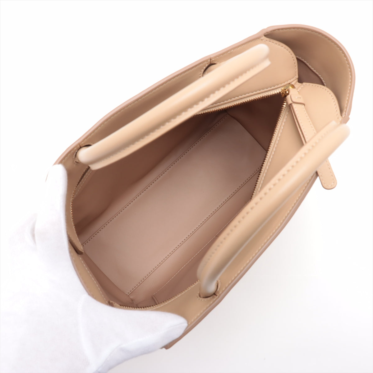 Designer Tod's T Timeless Leather Two-Way Shoulder Bag Beige