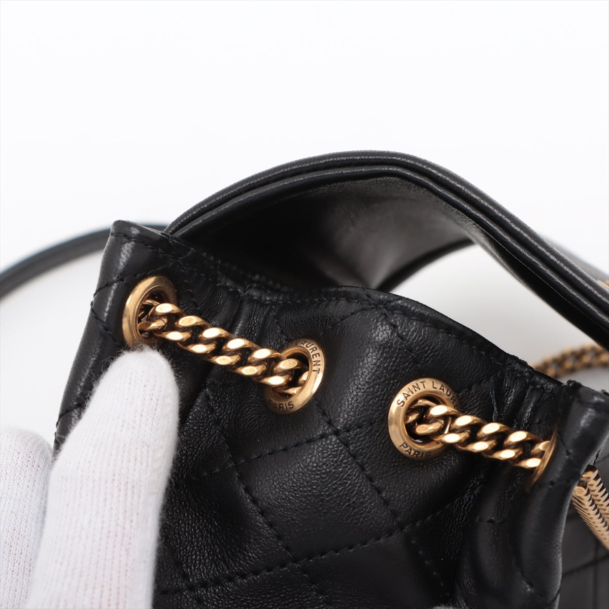 Quality Saint Laurent Paris Mini Nolita Leather Chain Shoulder Bag Black