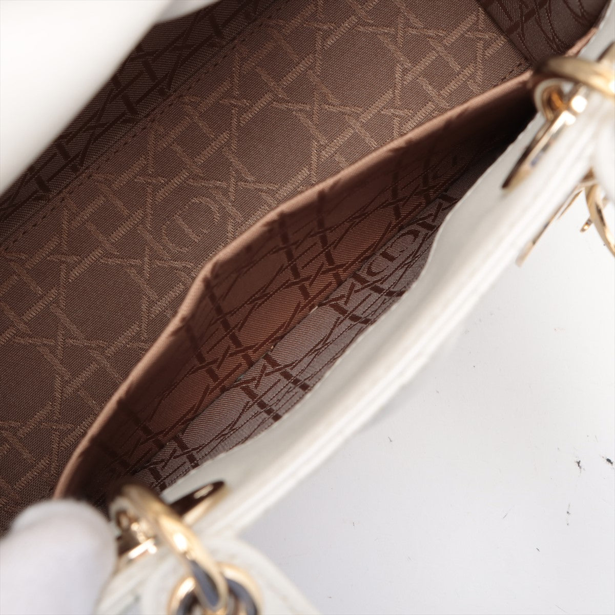 Christian Dior My Lady Dior Cannage Leather Two-Way Handbag White * PREORDER *