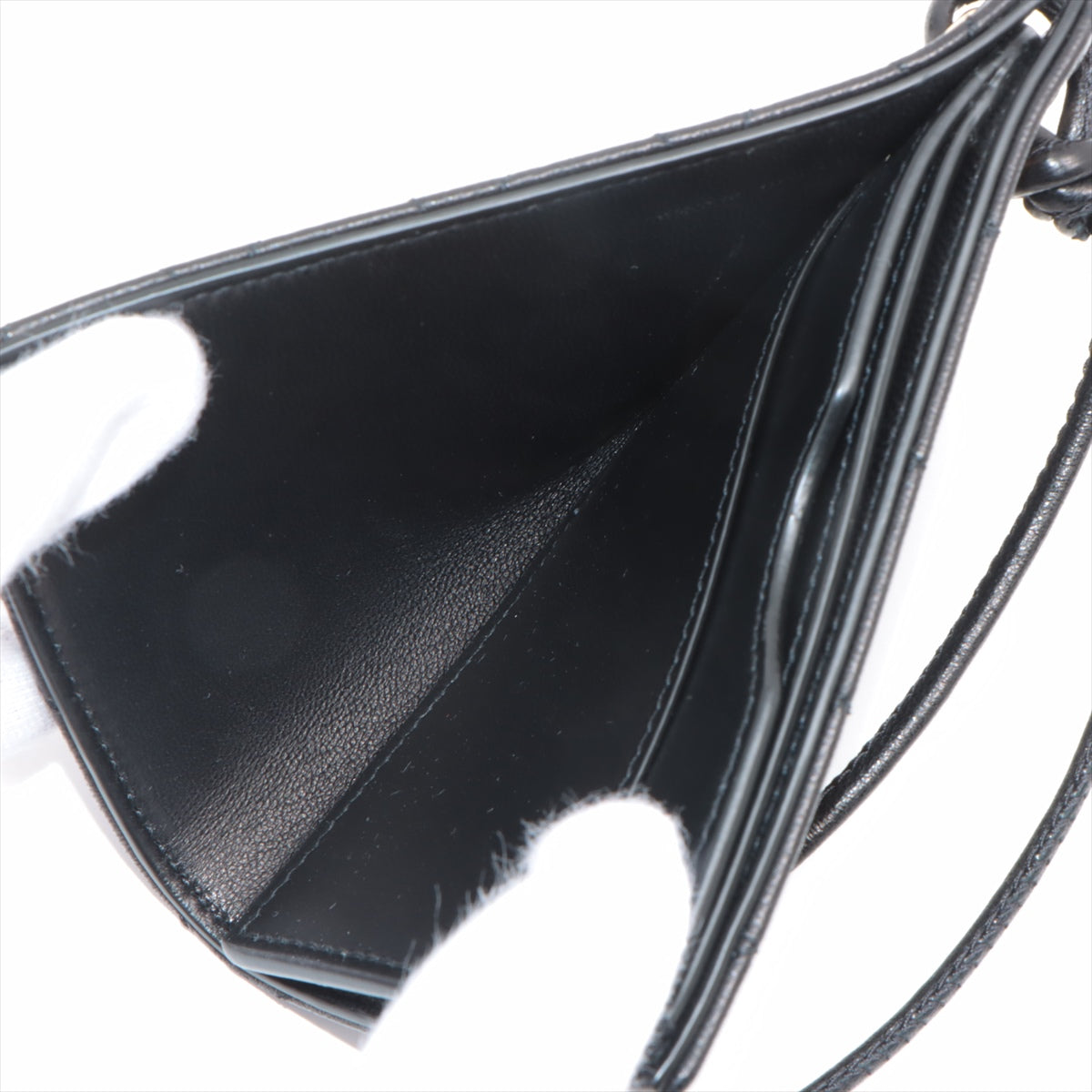 Designer Buy Second Hand Saint Laurent Leather Strap Card Case Black